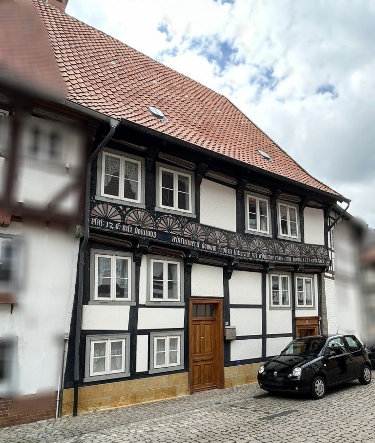 Blick von der Stra�e2 Hornburg Reihenmittelhaus Historisches Fachwerkhaus im Herzen von Hornburg