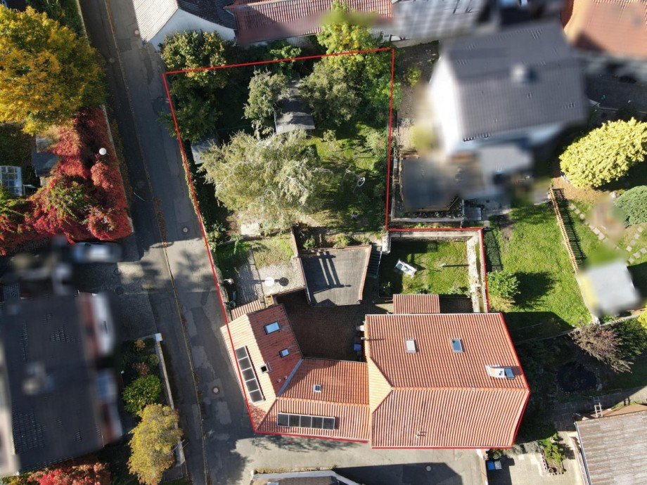 Blick von Oben mit ca. Grenzverlauf Einfamilienhaus Sch�ningen